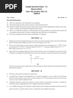 General Instructions:: Sample Question Paper - 14 Physics (042) Class-XII, Session: 2021-22