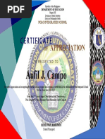 Certificate For Stakeholders