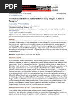 How To Calculate Sample Size For Different Study Designs in Medical Research?