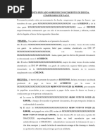 Documento Privado Sobre Reconocimiento de Deuda