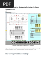 Ombined Footing Design Calculation in Excel Spreadsheet