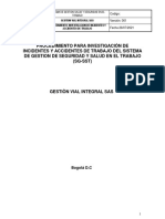 Procedimiento Investigación de Incidentes y Accidentes G-Vial