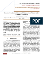 Impact of Organizational Mission and Vision and Their Potential On The Performance of Employees