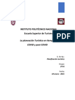 La Planeación Turística en Tiempos COVID y Post COVID