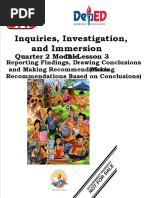 Inquiries, Investigation, and Immersion: Quarter 2 Module 2 - Lesson 3