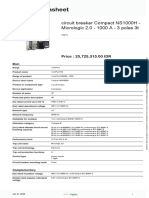 Product Datasheet: Circuit Breaker Compact NS1000H - Micrologic 2.0 - 1000 A - 3 Poles 3t