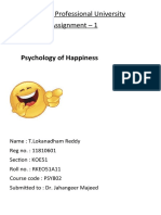 Psychology of Happiness: Lovely Professional University Assignment - 1