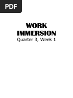 Work Immersion: Quarter 3, Week 1