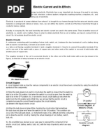 Electric Current and Its Effects - Note