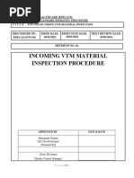 Incoming VTM Material Inspection Procedure - Revised