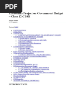 Economics Project On Government Budget - Class 12 CBSE: Nawaf Gantare 16-21 Minutes Contents