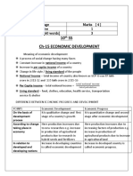 10 SS Ch-15 Economic Development: Weightage Marks (4) Objective 1 Short Answer (60 Words) 3