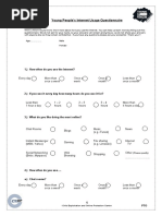 Young People's Internet Usage Questionnaires