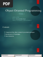 Object Oriented Programming: Week 1