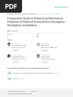 Comparative Study On Physical and Mechanical Properties of Plywood Produced From Eucalyptus (Eucalyptus Camaldulens...