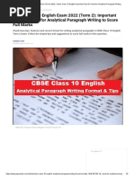 CBSE Term 2 Exam 2022 - Check Class 10 English Important Tips & Format For Analytical Paragraph Writing