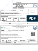 Indian Olympiad Qualifier (IOQ) 2021 - 22 (IOQM - Hall Ticket) Test Date: 06/03/2022 Office