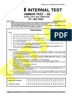 Fiitjee: Internal Test