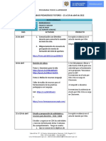 AGENDA DE TRABAJO PEDAGÓGICO TUTORES - 25 Al 29 de Abril