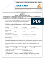 15-04-2022 - SR Iit Star Batch-Ii& Co SC N120, Co Spark, Nipl Super-60 - Main Model Full Test (MFT-1) QP Final