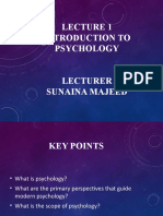 Introduction To Psychology Lecturer Sunaina Majeed