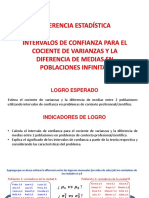 Semana 2 - Sesión 3-Intervalo de Confianza para El Cociente de Varianzas y Diferencia de Medias