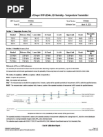 Calibration Report of Dwyer RHP-2E44-LCD Humidity - Temperature Transmitter