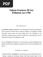 Salient Features of Air Pollution Act 1981