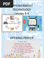 Etech Week 3 Lesson 3-4 Word Processing