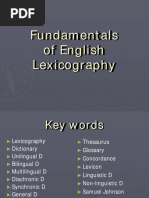 Fundamentals of English Lexicography