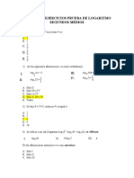 Propuesta Ejercicios Prueba de Logaritmo