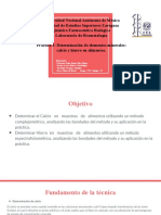 Determinación de Elementos Minerales - Calcio y Hierro en Alimentos.