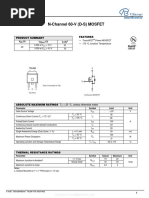 N-Channel 6 0-V (D-S) MOSFET: Features Product Summary