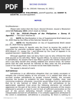 Plaintiff-Appellee Accused-Appellant: People of The Philippines, Agustin