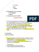 Waterfall Model Incremental Model RAD Model Evolutionary Process Model