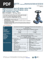 High-Pressure Shut-Off Globe Valve V30 High-Pressure Shut-Off Globe Valve With Control Cone V40