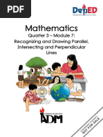 Mathematics: Quarter 3 - Module 7: Recognizing and Drawing Parallel, Intersecting and Perpendicular Lines