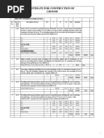 Estimate For Construction of 2 Rooms Civil Work: Below Finish Floor Level