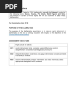 Psle Mathematics: For Examination From 2018