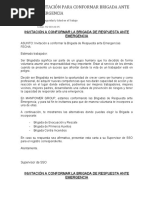 Carta de Invitación Brigadistas