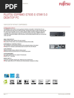 Fujitsu Esprimo E7935 E-Star 5.0 Desktop PC: Datasheet