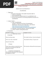 Lesson Plan For Quadrilaterals: Parts of Quadrilaterals