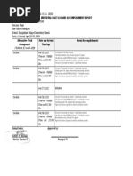 Individual Daily Log and Accomplishment Report: Holiday