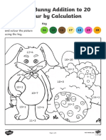 Easter Bunny Addition To 20 Colour by Calculation