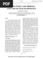 Structural and Thermal Analysis of Gear Technology: D.Ashokkumar, M.Venkaiah