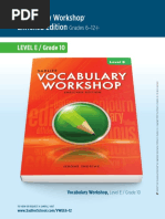 Vocabulary Workshop Enriched Edition: LEVEL E / Grade 10