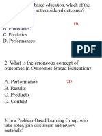 in Outcomes-Based Education, Which of The Following Are Not Considered Outcomes? A. Products B. Procedures C. Portfolios D. Performances