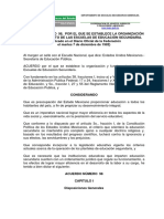 Acuerdo98 Por El Que Se Establece La Organización y Funcionamiento de Las Escuelas de Educación Secundaria