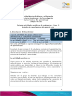 Guía de Actividades y Rúbrica de Evaluación - Unidad 2 - Fase 3 - Estudio de Caso Teorías de Aprendizaje