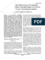 Comparing The Effectiveness of Evaluating Practical Capabilities Through Hands-On On-Line Exercises Versus Conventional Methods